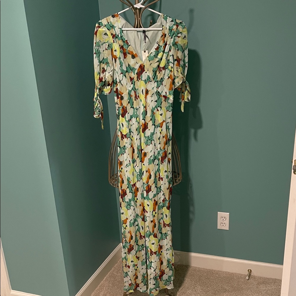 Anthropologie Floral Slip Midi Dress